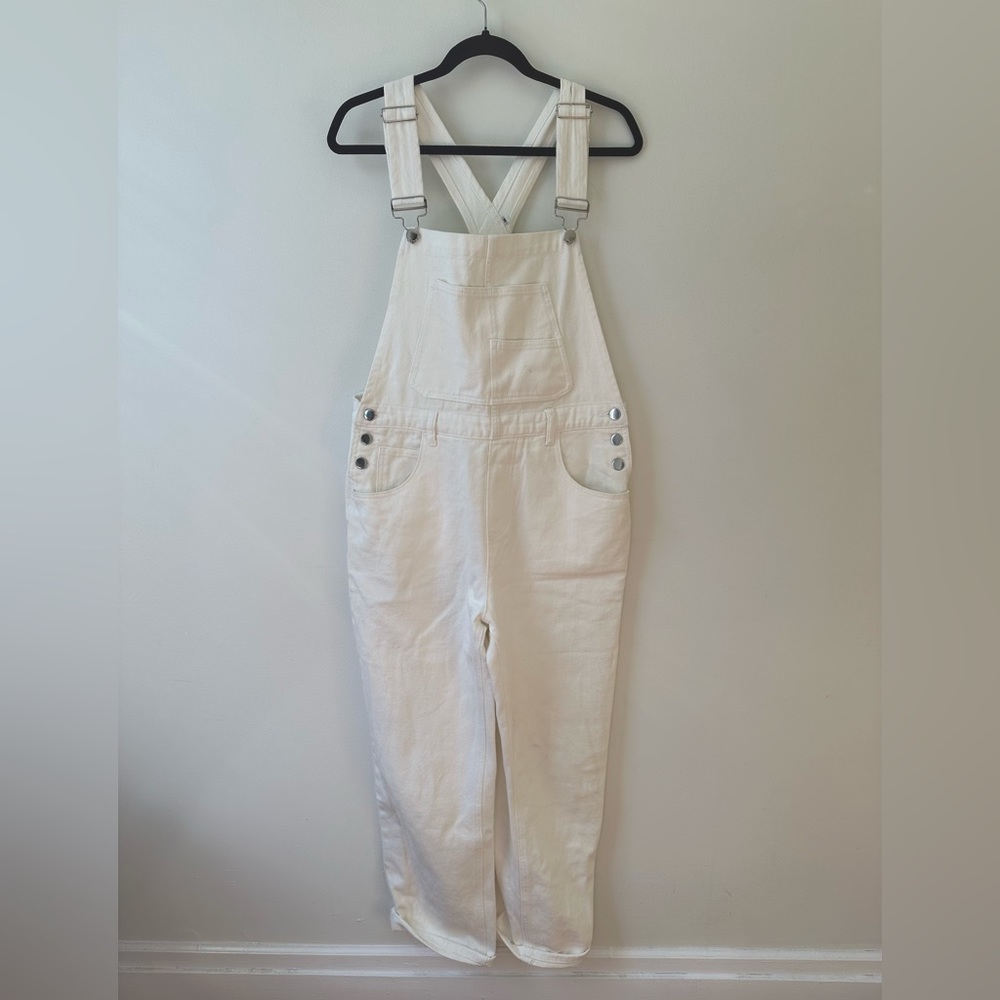 White baggy overalls